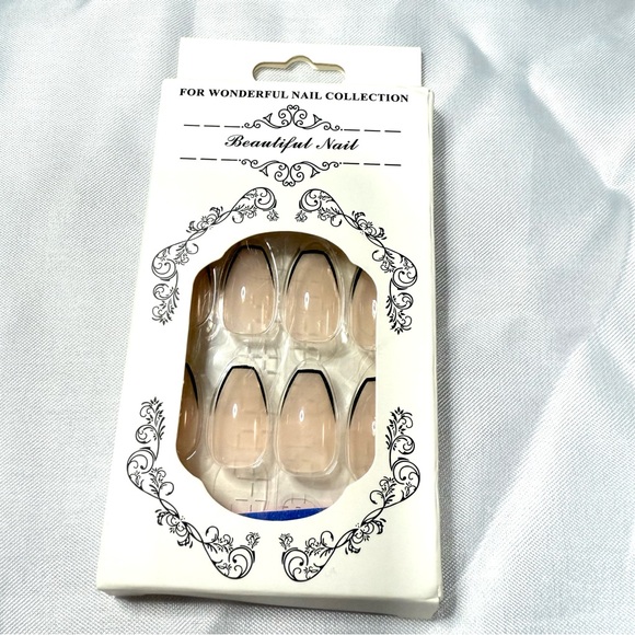 24 PC Press on Nail Set x5 Long French Medium Almond Long Ballerina French Nails - Picture 3 of 16